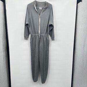 Lezat Restore Soft Terry Jumpsuit Women's MEDIUM Gray Athleisure Lounge